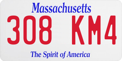 MA license plate 308KM4