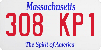 MA license plate 308KP1