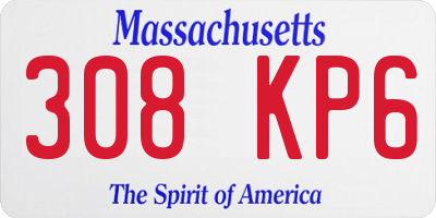 MA license plate 308KP6