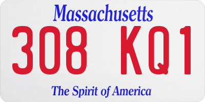 MA license plate 308KQ1
