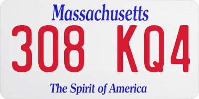 MA license plate 308KQ4