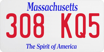 MA license plate 308KQ5
