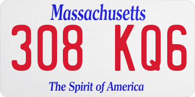 MA license plate 308KQ6