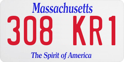 MA license plate 308KR1