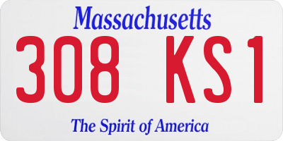 MA license plate 308KS1