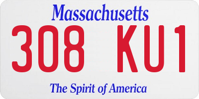 MA license plate 308KU1