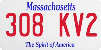 MA license plate 308KV2