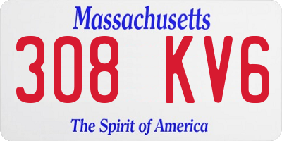MA license plate 308KV6