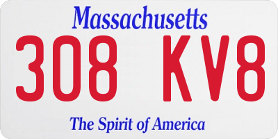 MA license plate 308KV8