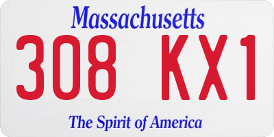 MA license plate 308KX1