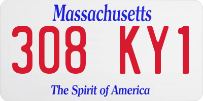 MA license plate 308KY1