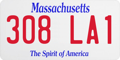 MA license plate 308LA1