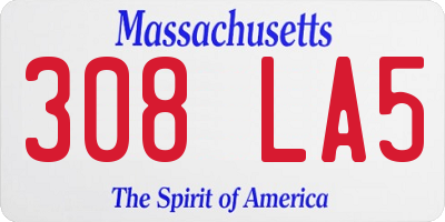 MA license plate 308LA5