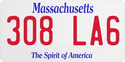 MA license plate 308LA6