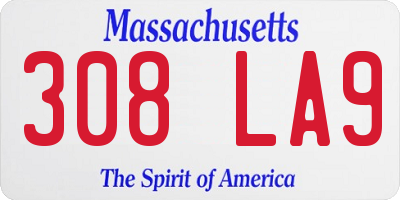 MA license plate 308LA9