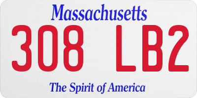 MA license plate 308LB2