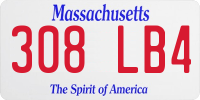 MA license plate 308LB4