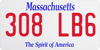 MA license plate 308LB6