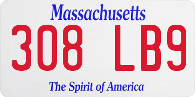 MA license plate 308LB9