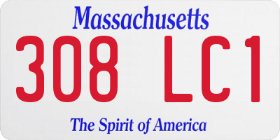MA license plate 308LC1