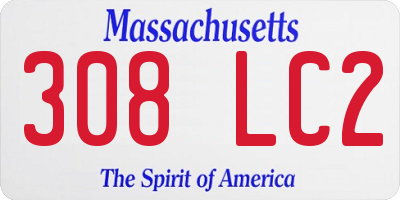 MA license plate 308LC2