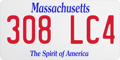 MA license plate 308LC4