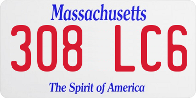MA license plate 308LC6