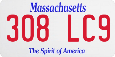 MA license plate 308LC9