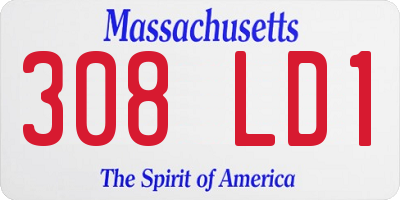 MA license plate 308LD1