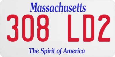 MA license plate 308LD2