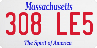 MA license plate 308LE5