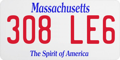 MA license plate 308LE6