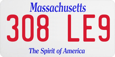 MA license plate 308LE9