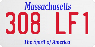 MA license plate 308LF1
