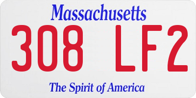 MA license plate 308LF2