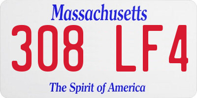 MA license plate 308LF4