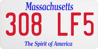 MA license plate 308LF5