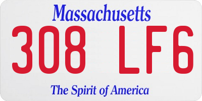 MA license plate 308LF6