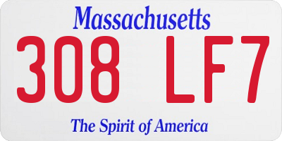 MA license plate 308LF7