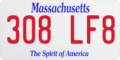 MA license plate 308LF8