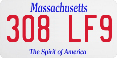 MA license plate 308LF9