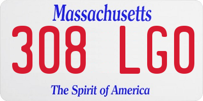 MA license plate 308LG0