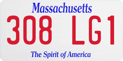 MA license plate 308LG1