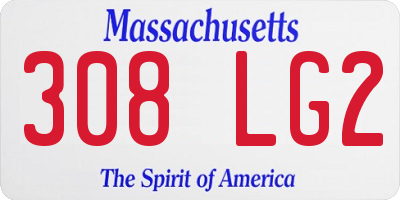 MA license plate 308LG2