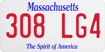 MA license plate 308LG4