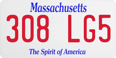 MA license plate 308LG5