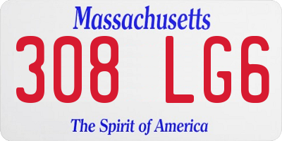 MA license plate 308LG6