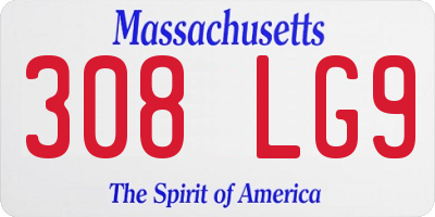 MA license plate 308LG9