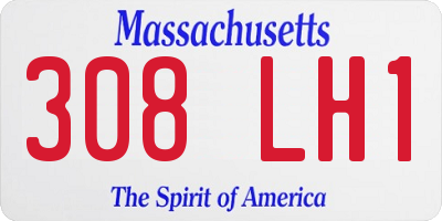 MA license plate 308LH1