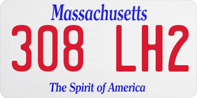 MA license plate 308LH2